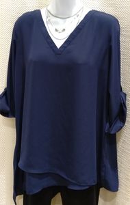 THE LIMITED navy blue tunic blouse